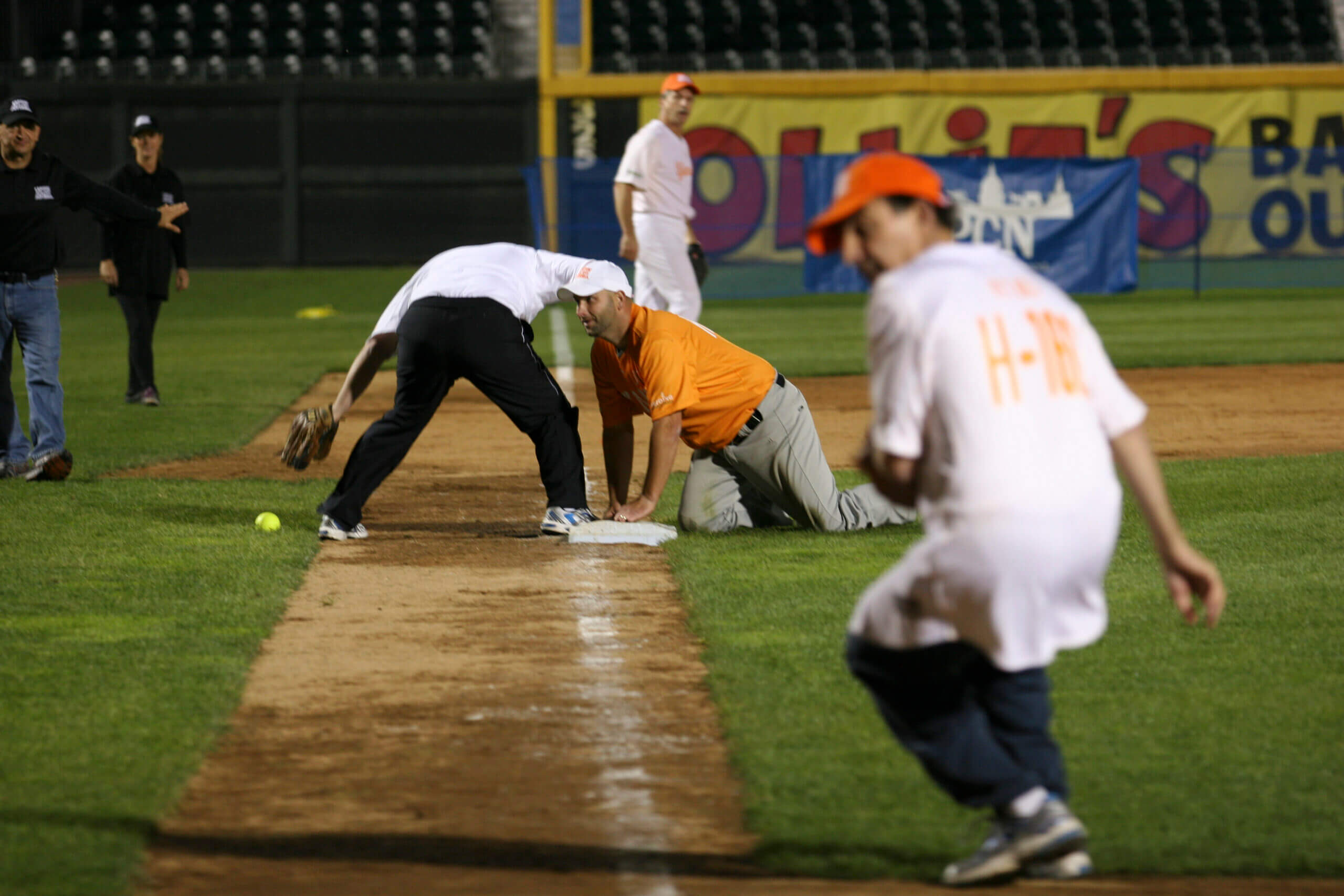A community softball game in the 59th district