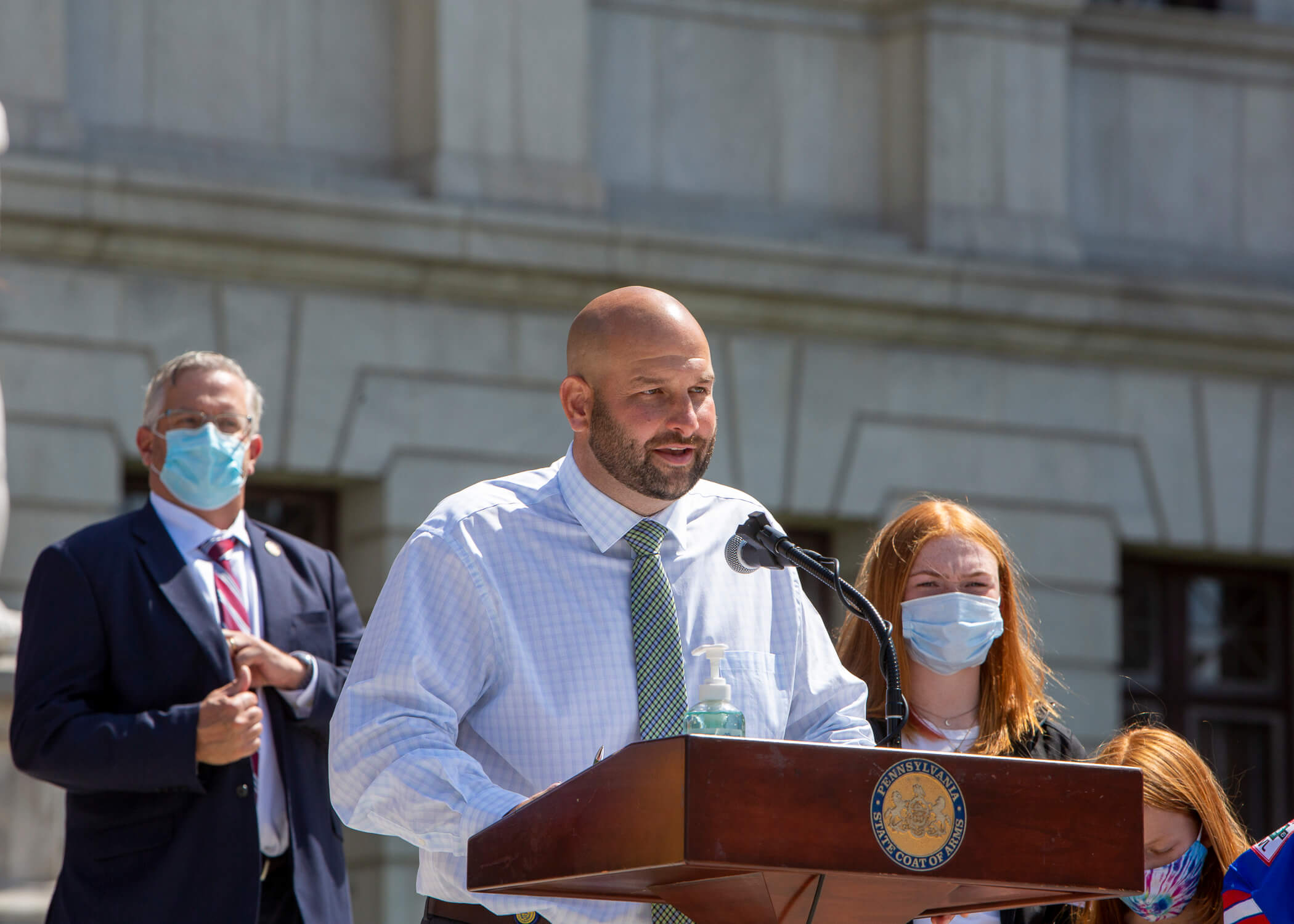 Mike speaking at the Let Them Play rally in Harrisburg